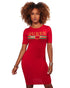 QUEEN Red Graphic Body-Con Dress #Bodycon Dress #Mini Dress #Red